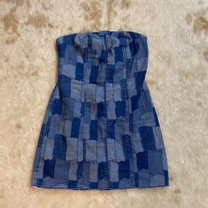 Denim patchwork dress